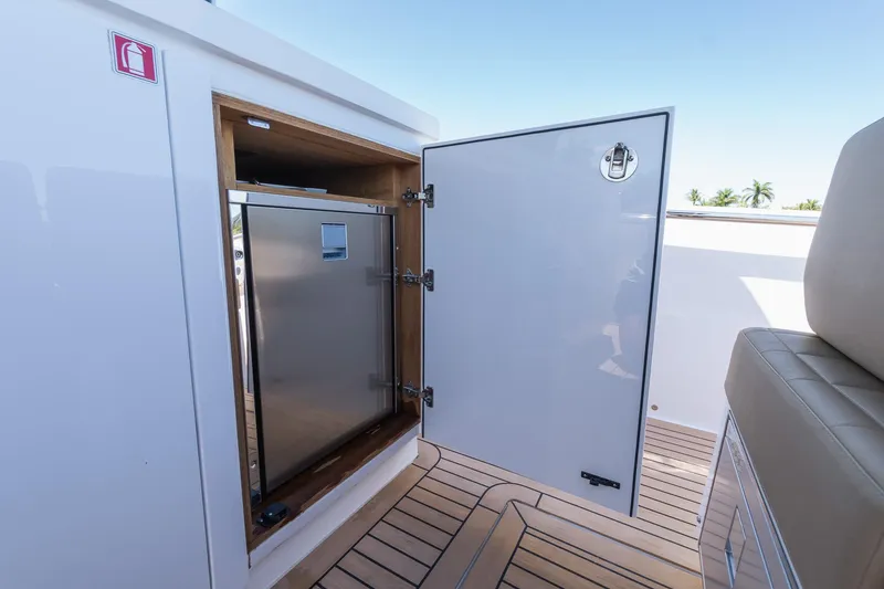 Slide: The Image of Open storage compartment on 2025 Pardo Yachts 38, featuring sleek design and modern amenities. - 27