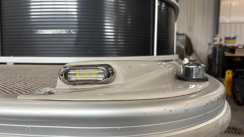 Slide: The Image of Close-up of a boat deck with LED light and metal surface. - 22
