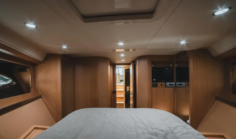 Slide: The Image of Luxurious interior of 2011 Riva SportRiva 56 yacht with elegant wood finishes. - 26