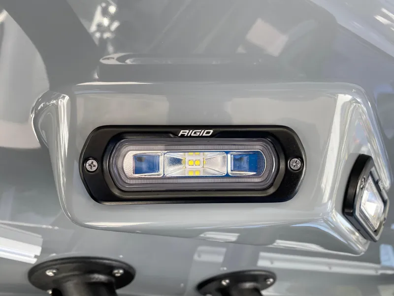 Slide: The Image of Close-up of Rigid LED light on 2021 Freeman 42 LR boat. - 13