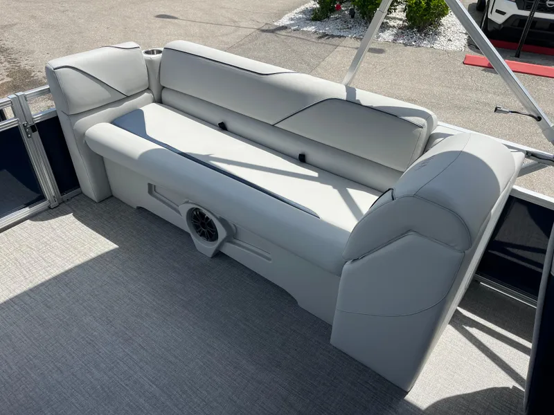 Slide: The Image of 2025 Avalon 2385 Venture 85 Quad Lounger with sleek seating and modern design. - 19