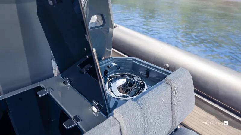 Slide: The Image of Luxury Skipper-BSK 38NC yacht interior with sleek design, 2025 model. - 35