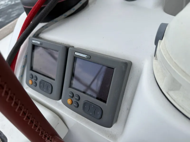 Slide: The Image of Close-up of Raymarine ST70 displays on a 2011 Jeanneau 409 sailboat. - 27