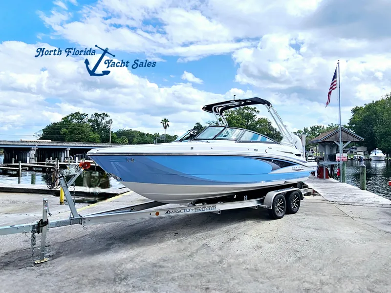 The Image of 2025 Monterey M-45 boat on trailer at North Florida Yacht Sales dock. - 1