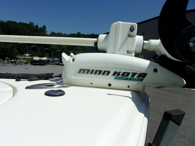 Slide: The Image of Minn Kota Riptide motor on 2011 Tidewater 2100 Bay Max boat. - 15