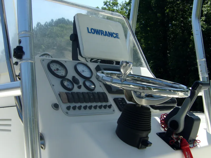 Slide: The Image of Control panel of 2011 Tidewater 2100 Bay Max boat with Lowrance navigation system. - 7