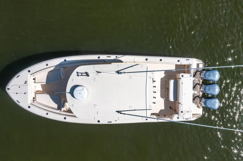 Slide: The Image of Overhead view of 2017 Grady-White 336 Canyon boat on water. - 7