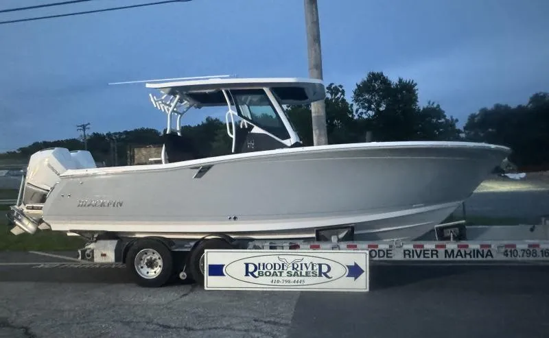 Slide: The Image of 2025 Blackfin 272 CC boat on trailer at Rhode River Boat Sales. - 5