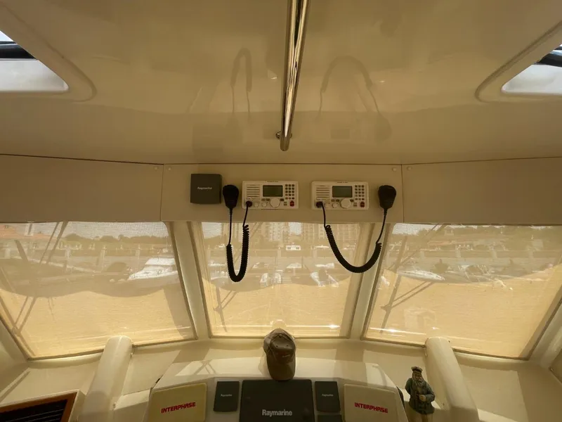Slide: The Image of 2005 Novatec 48 Cockpit Motor Yacht cockpit with navigation equipment and controls. - 17