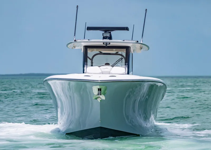Slide: The Image of 2026 Blackwater 41 Sportfish boat cruising on open water. - 4
