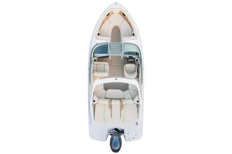 Slide: The Image of 2026 Regal 21 OBX boat, top view, showcasing spacious seating and modern design. - 18
