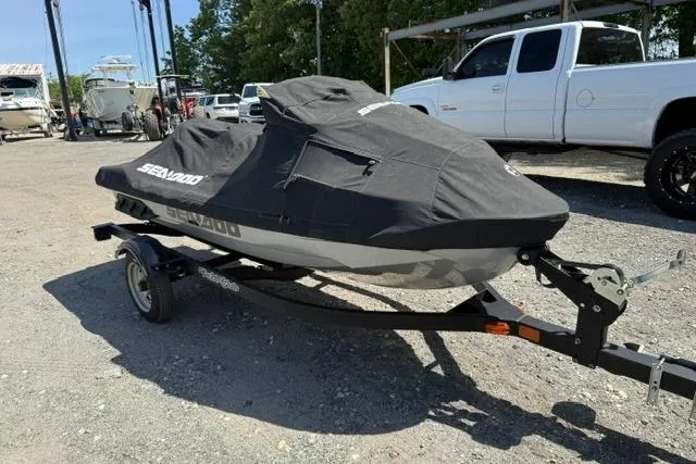 Slide: The Image of 2021 Sea-Doo GTX Limited 300 on trailer, covered, parked outdoors. - 17