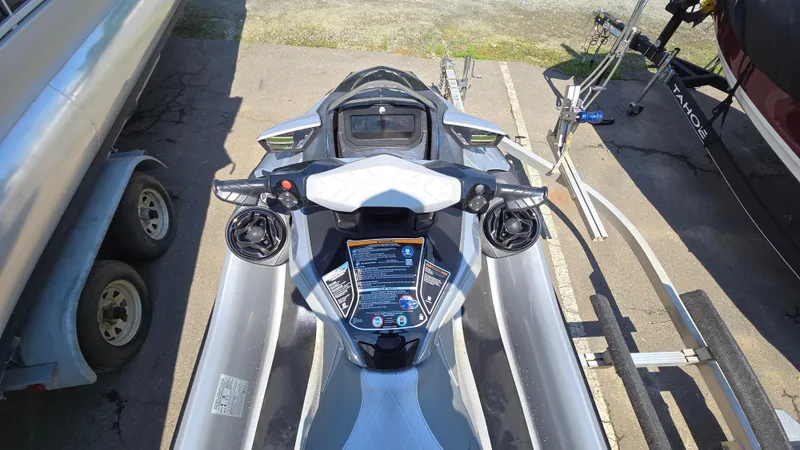 Slide: The Image of 2021 Sea-Doo GTX Limited 300 jet ski on trailer, top view. - 6