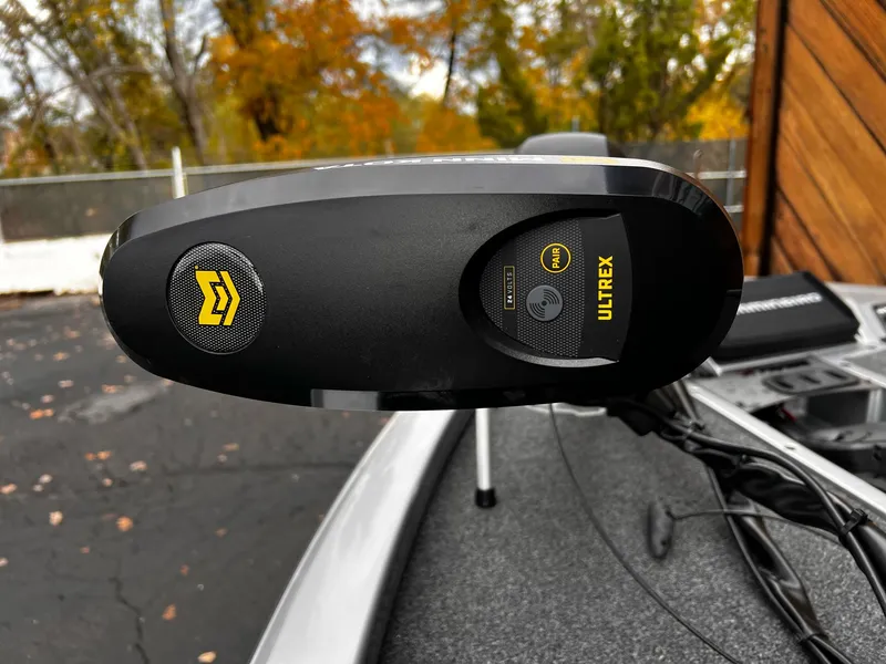 Slide: The Image of 2024 Vexus AVX1880 boat with Ultrex trolling motor, autumn background. - 10