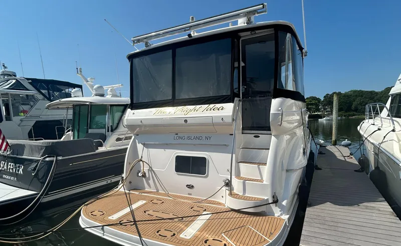 Slide: The Image of 2002 Sea Ray 480 Motor Yacht docked in Long Island marina. - 5