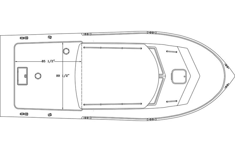 Slide: The Image of Manufacturer Provided Image: Top view schematic of 2015 Parker 2530 Extended Cabin boat. - 12