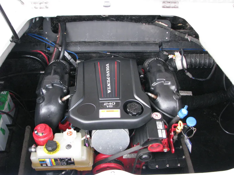 Slide: The Image of 2017 Stingray 215 CR boat engine, featuring a Volvo Penta 240 V6 motor. - 11
