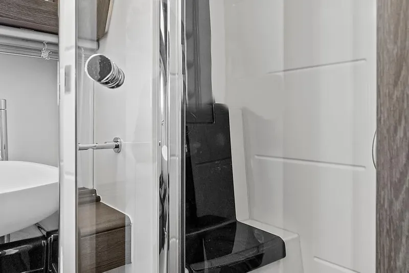 Slide: The Image of Modern bathroom interior of 2015 Azimut 55S yacht with sleek shower design. - 18