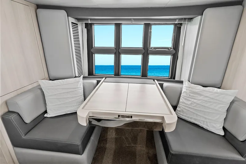 Slide: The Image of Interior of 2015 Azimut 55S yacht with ocean view through large windows. - 21