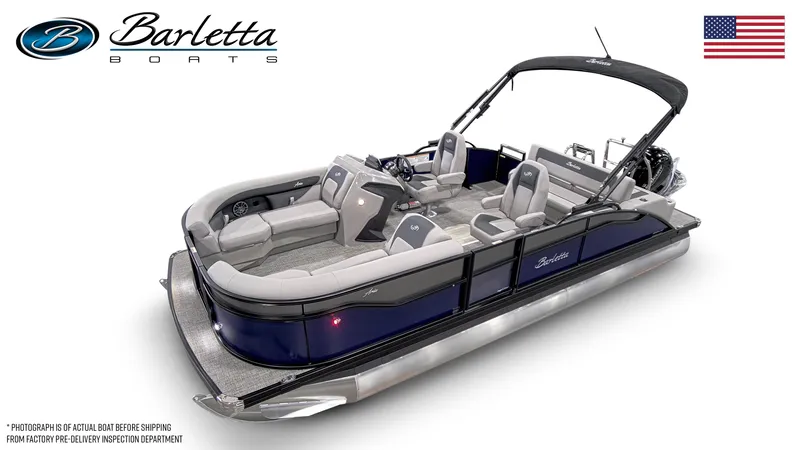 Slide: The Image of 2026 Barletta ARIA 22UC pontoon boat with sleek design and comfortable seating. - 3