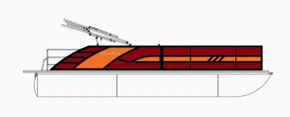 Slide: The Image of 2026 Bentley Pontoons Elite 223 Swingback with Wake Tower, side view illustration. - 7