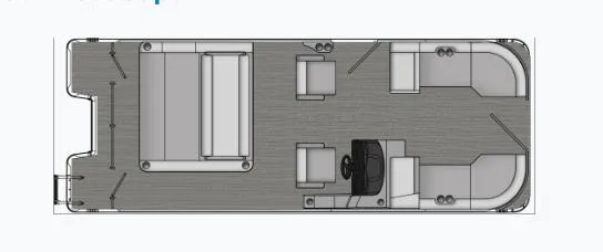 Slide: The Image of 2026 Bentley Pontoons Elite 223 Swingback Dual Captain with Wake Tower, top view layout. - 8