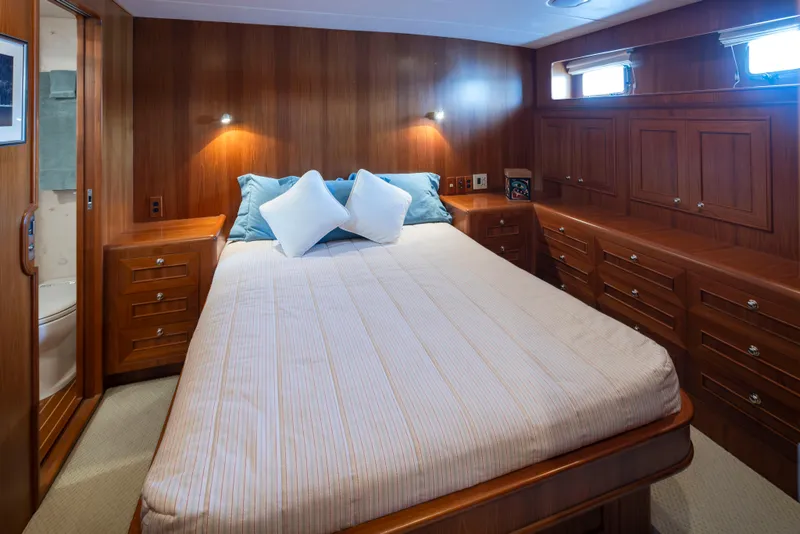 Slide: The Image of Luxurious wooden cabin interior of 2006 Alaskan 65 Flushdeck yacht. - 33