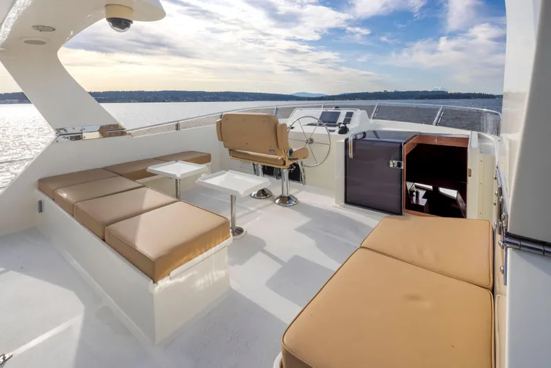 Slide: The Image of Luxurious 2006 Alaskan 65 Flushdeck yacht with spacious seating and scenic ocean view. - 47