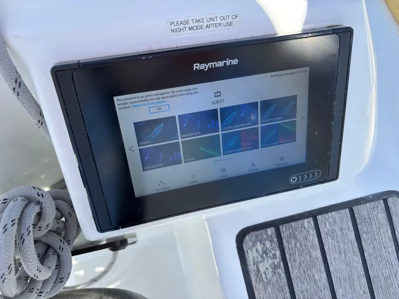 Slide: The Image of Raymarine navigation display on Jeanneau Sun Odyssey 349, 2021 model. - 23