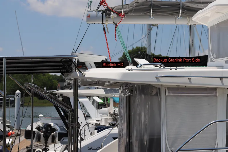 Slide: The Image of 2020 Robertson Leopard yacht with Starlink HD and backup Starlink port side at marina. - 5