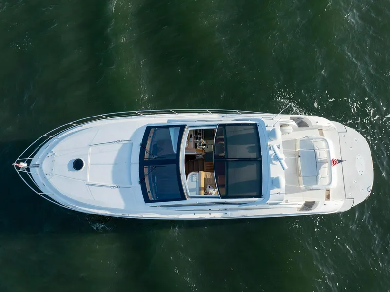 Slide: The Image of Aerial view of 2008 Savannah 54 yacht on open water. - 6