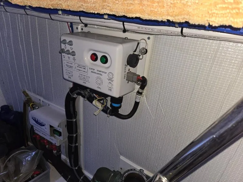 Slide: The Image of Engine room control panel on a 2015 American Tug 365 Flybridge. - 24