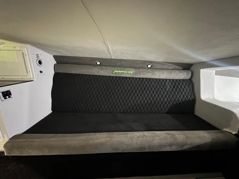 Slide: The Image of Interior of 2025 Velocity 40 RAPTOR with quilted seating and modern design. - 39