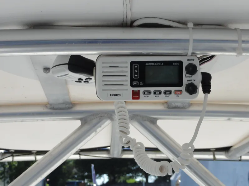 Slide: The Image of Uniden marine radio installed on 2017 Sea Fox 249 Avenger boat. - 17