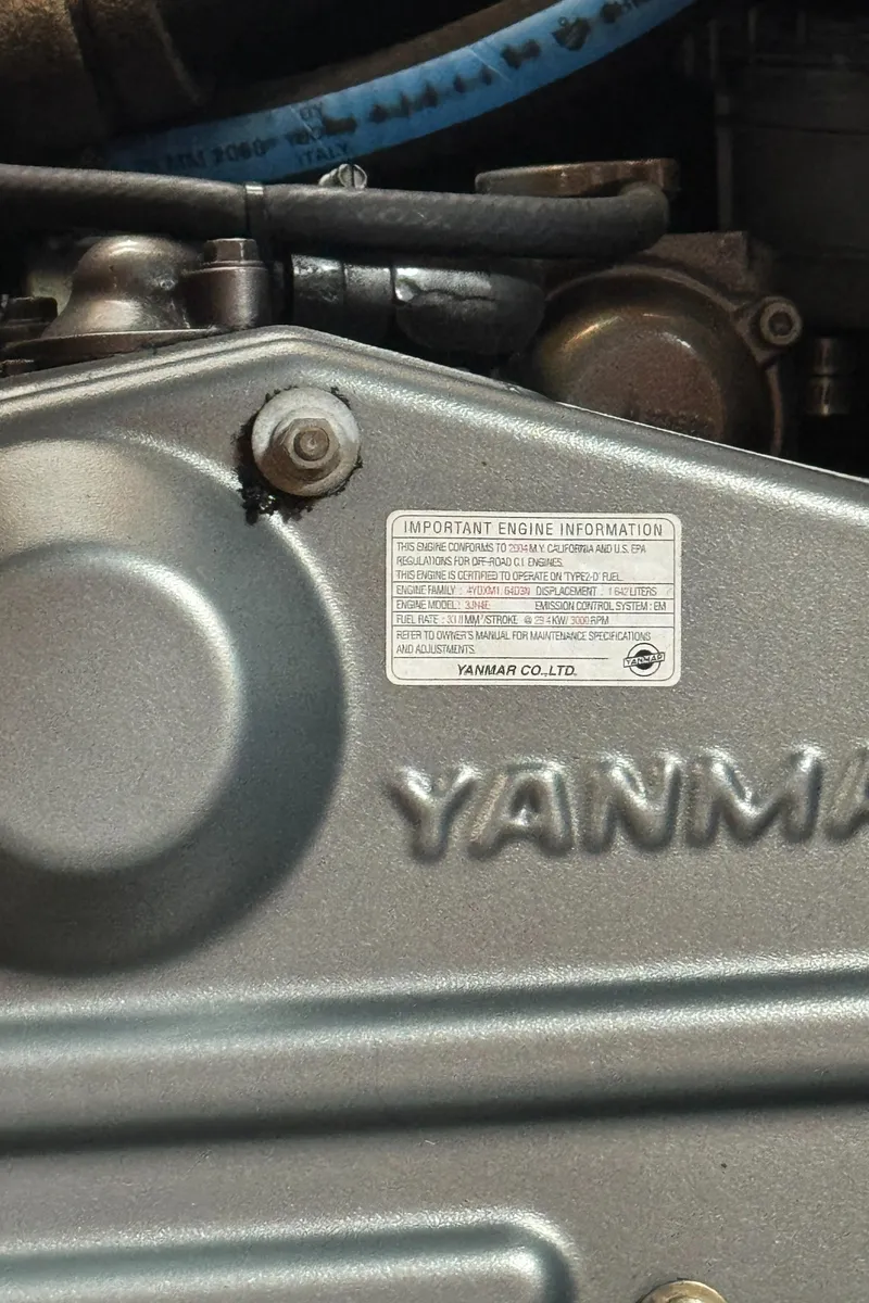 Slide: The Image of Yanmar engine in a 2005 Beneteau Oceanis Clipper 373 sailboat. - 35