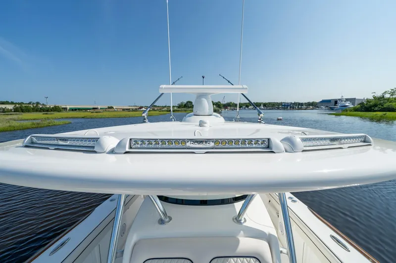 Slide: The Image of 2025 Valhalla Boatworks V-41 on water, showcasing sleek design and advanced features. - 26