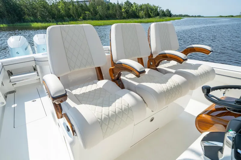 Slide: The Image of Luxurious seating on 2025 Valhalla Boatworks V-41, featuring elegant design and premium materials. - 35