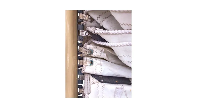 Slide: The Image of Close-up of sailing equipment on a 1992 Wauquiez Centurion 45 yacht. - 25