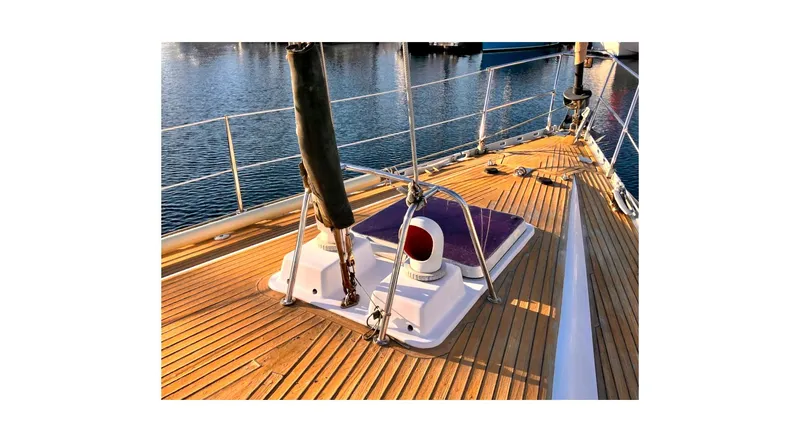 Slide: The Image of A can of Semco Teak Sealer on a Wauquiez Centurion 45 yacht deck. - 37
