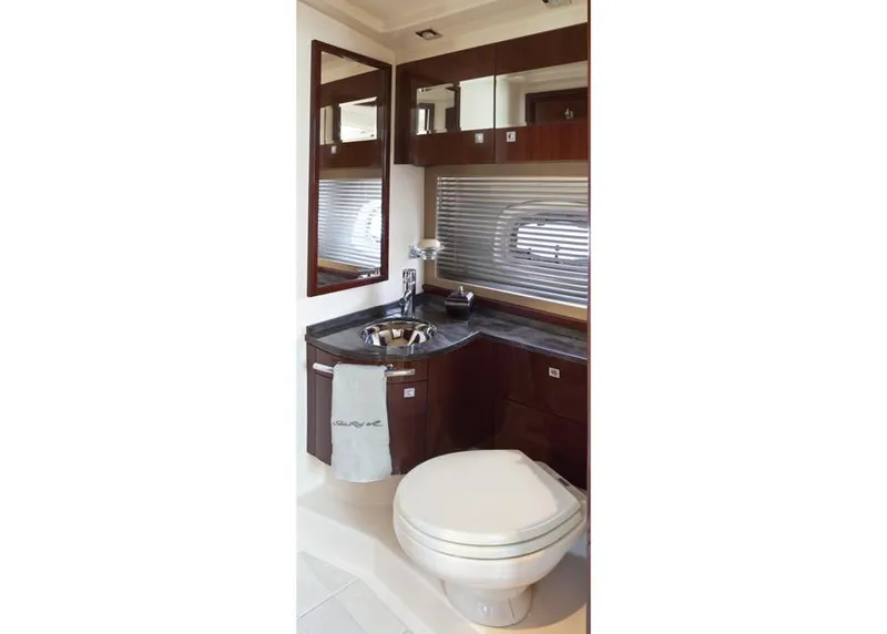Slide: The Image of Manufacturer Provided Image: Luxurious bathroom in 2013 Sea Ray 450 Sundancer yacht with modern fixtures and elegant design. - 9