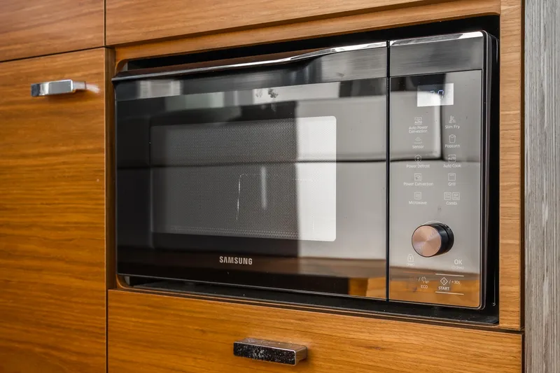 Slide: The Image of Built-in Samsung microwave in a Tiara Yachts 39 Coupe, 2020 model kitchen. - 16