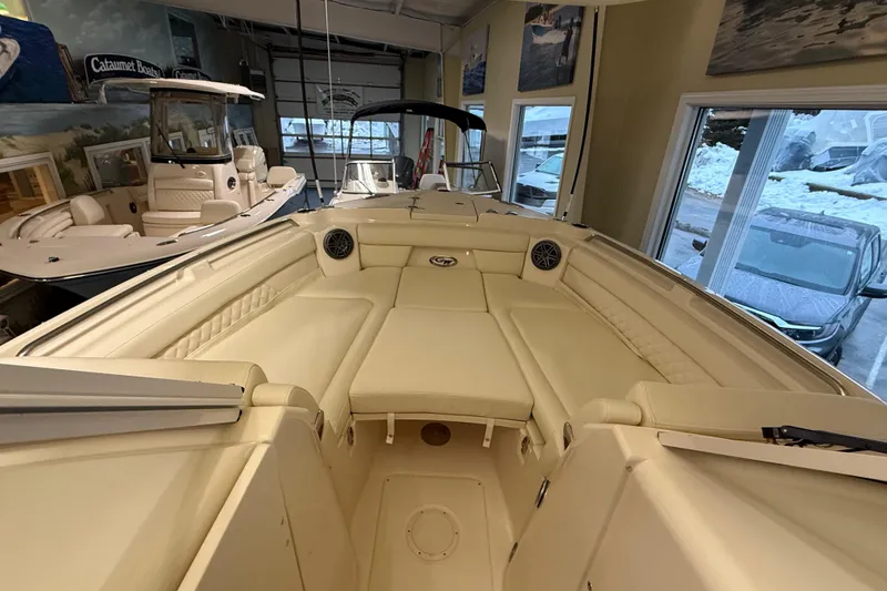 Slide: The Image of Interior view of 2026 Grady-White Freedom 285 boat in showroom. - 19