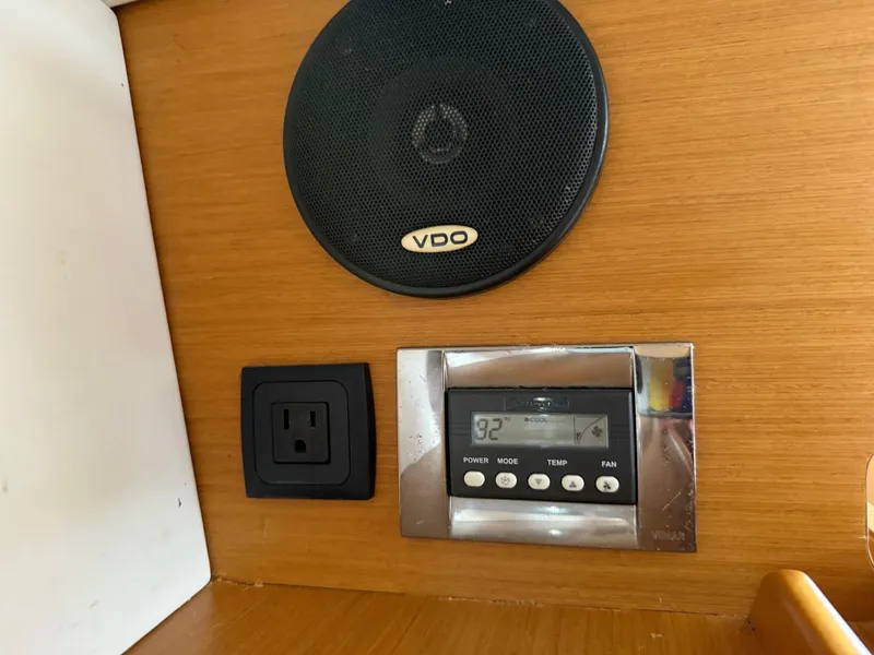 Slide: The Image of Control panel and speaker on 2015 Jeanneau 409 yacht interior. - 34