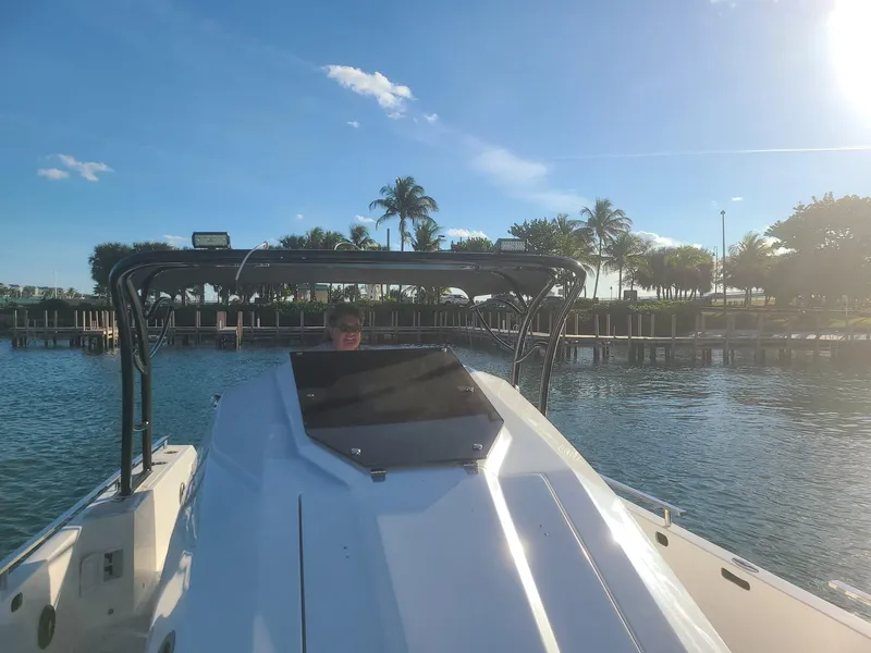 Slide: The Image of Control panel of a 2021 Giupex 33 boat, featuring navigation and communication equipment. - 5