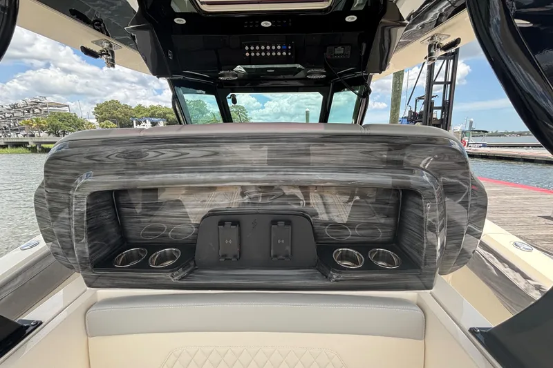 Slide: The Image of 2024 Scout 377 LXF Custom Faux Teak Paint on Seat Back - 23