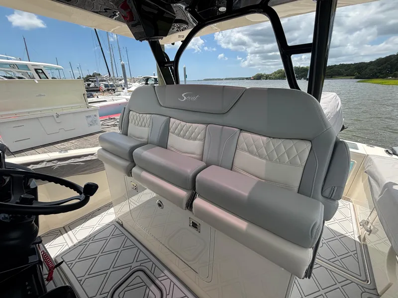 Slide: The Image of 2024 Scout 377 LXF Triple Wide Helm Seat with fold up bolsters for leaning positions - 26
