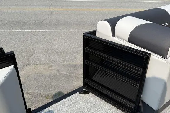 Slide: The Image of 2026 Bennington S Swingback 22 SSB boat interior with sleek seating and modern design. - 20