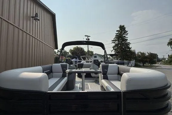 Slide: The Image of 2026 Bennington S Swingback 22 SSB pontoon boat with spacious seating and sleek design. - 32