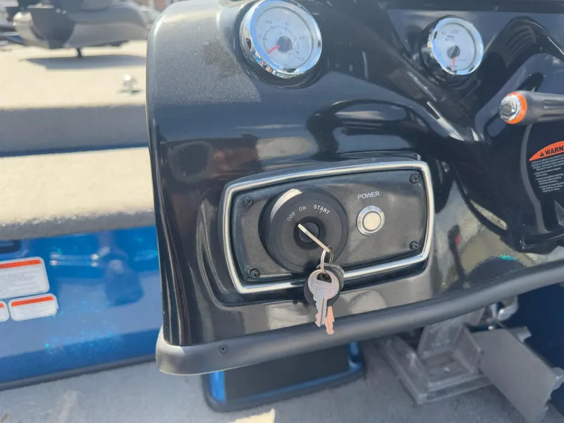Slide: The Image of Dashboard of a 2019 Nitro Z20 boat with ignition keys inserted. - 22