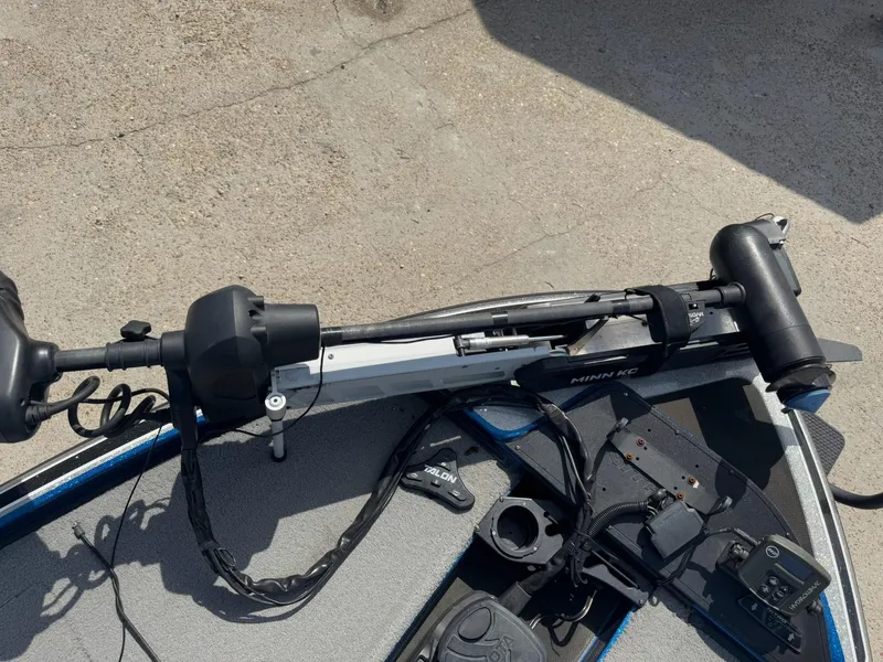 Slide: The Image of Trolling motor on a 2019 Nitro Z20 boat deck, featuring Minn Kota equipment. - 28